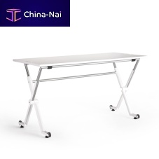 Contemporary table FOLIO melaminesteel basecast aluminum base