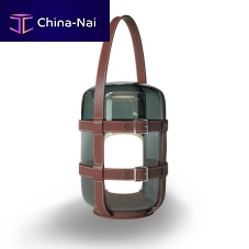 Nomad lamp Fireflyglassleathercontemporary