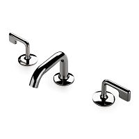 Double-handle washbasin mixer tap PTLS02countertopchromed metalbrass