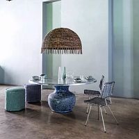 Contemporary dining table Mooncast aluminummarbleceramic base