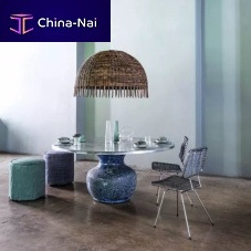 Contemporary dining table Mooncast aluminummarbleceramic base
