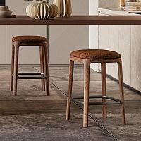 Contemporary bar stool GULPleatherfabricsynthetic leather