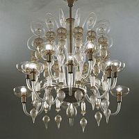 Traditional chandelier 99.37glassblown glassmetal