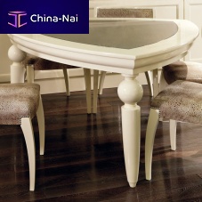 Traditional table JAIPURglasslacquered wood basetriangular