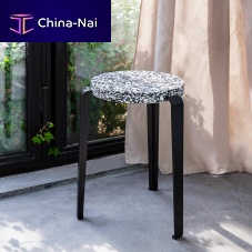 Contemporary stool LOU MACCHIATOplasticpowder-coated steel base3-legged