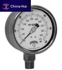 Dial pressure gauge PFP Seriesthreadedstainless steelliquid-filled Bourdon tube