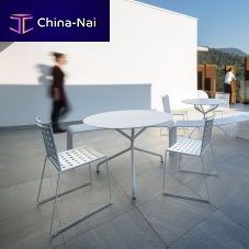 Contemporary table RIBALTONEHPLsteel baseround
