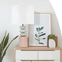 Table lamp OPALEwoodentraditionalcorded