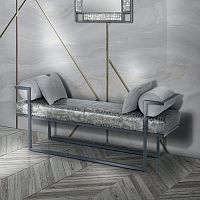 Contemporary upholstered bench BILLYfabricleathermetal base