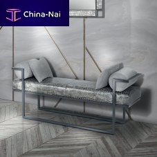 Contemporary upholstered bench BILLYfabricleathermetal base