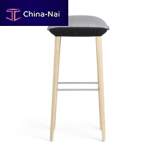 Contemporary bar stool SOFT STOOL BI H82 -Aleatherwooden baseupholstered
