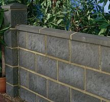 Solid concrete block ROCK FACED for garden enclosuresfor wallstone look