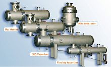 Shell and tube heat exchanger gas/liquidstainless steelfor marine applications