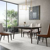 Contemporary dining table L12wood veneerwood veneer baserectangular
