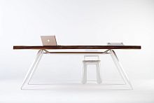 Contemporary table KAURIsteelsteel baserectangular