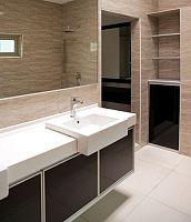 Wall-hung washbasin cabinet glassaluminumcontemporary