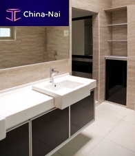 Wall-hung washbasin cabinet glassaluminumcontemporary