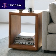 Contemporary side table Callaacaciasolid wood basesquare