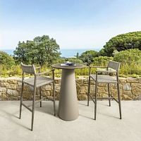 Contemporary high bar table DOLCEVITA teakaluminum baseround