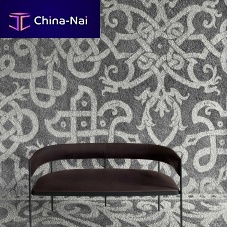 Contemporary upholstered bench ERA fabricleathersteel base