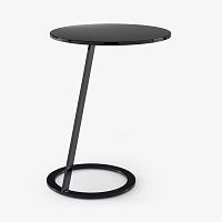 Contemporary side table GOOD MORNINGstainless steellacquered stainless steel baseround