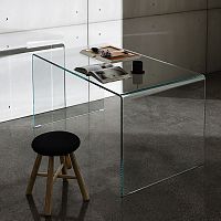 Free-standing desk ORDERcontemporarycurved glassstraight