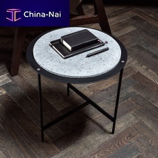 Contemporary side table MATERIALwoodenmarblelava