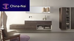 Wall-hung washbasin cabinet OAK TEMPO DARKlaminatemetalresin