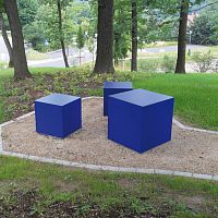 Contemporary pouf HANNA L I-L II-L IIIgalvanised steelPMMALED-illuminated