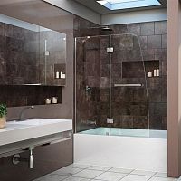 Swing bath screen AQUAfixedtempered glassframed