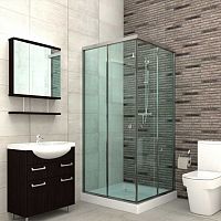Glass shower cubicle SH 56 45aluminumwith sliding doorcorner