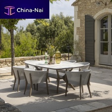 Contemporary dining table SELVAHPLteak baseoval