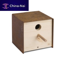 Stainless steel birdhouse twitter.ironwoodenwith posthanging