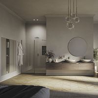 Wall-hung washbasin cabinet TESTADURA GRAFFIATOwoodencontemporarywithout door