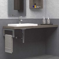 Wooden vanity top 123with towel rack