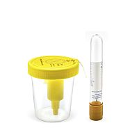 Urine sample container vacuumwith cap