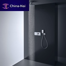 Rectangular hand shower ONE 2jetchromed metalcontemporarywhite