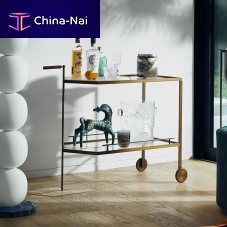 Home service trolley Gin LanebrassbronzeCarrara marble