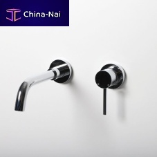Washbasin mixer tap LUXEwall-mountedchrome-plated brassbathroom