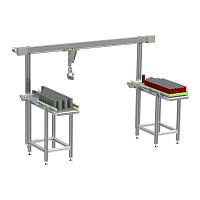 Can loading and unloading system for tubesautomatic