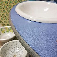 Lava stone vanity top BASALTIC : BLU COBALTO