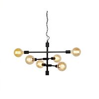 Contemporary chandelier NASHVILLE/H6/B iron6 lightwith globes