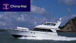 Sport-fishing motor yacht MELRINIwith enclosed flybridgeplaning hull