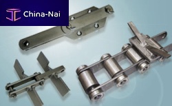 Roller transfer chain for the mining industry