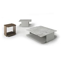 Contemporary coffee table SELLAleatherwood veneerwalnut