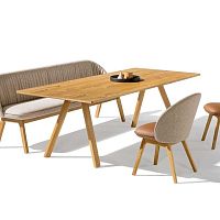 Contemporary dining table TASOoaksolid woodoak base