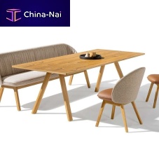 Contemporary dining table TASOoaksolid woodoak base