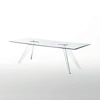 Contemporary dining table ALISTER glassrectangularround