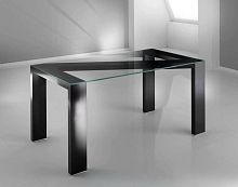 Contemporary table ZETA NEROglassrectangular