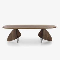 Contemporary table CROSSoaksolid woodwalnut